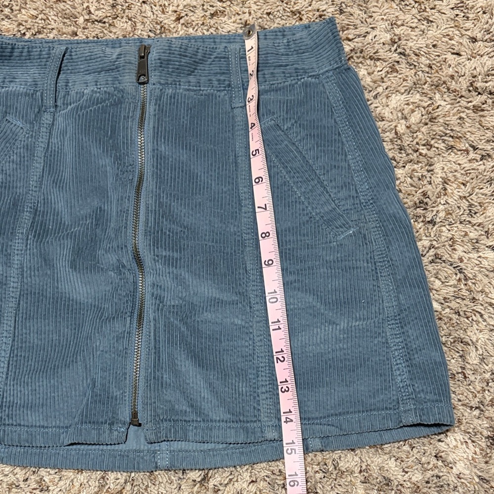 American Eagle Outfitters Blue A-line Corduroy Zip-Up Mini Skirt - Picture 5 of 6